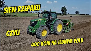 💚🌾Siew rzepaku czyli 400 koni na jednym polu 🦌💚Pierwsi we wsi 🚨 Jonh deere 6215r 🦌