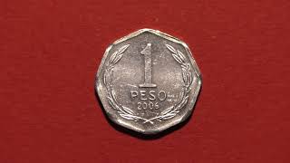 Coin Republica de Chile. 1 peso. 2006