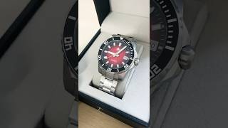 Men's silver Phoibos watch with steel strap Leviathan 200M - PY054D Red Automatic 40MM