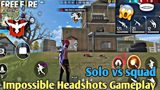 Solo vs squad Impossible Headshots 🤯 Gameplay - Garena free fire