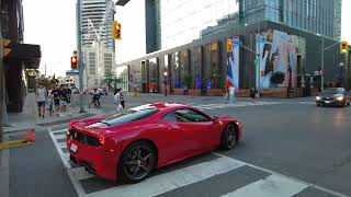 Red Ferrari 458 Italia in Toronto | Carspotting + Slow Mode + Reverse Experience