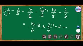 Pengurangan pecahan campuran dan pecahan biasa kelas 3456 SD | Tips Matematika