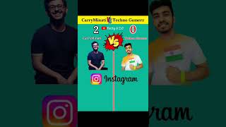 CarryMinati 🆚 Techno Gamerz || who is the winner 🏆|| @MRINDIANHACKER @CrazyXYZ #shorts #short