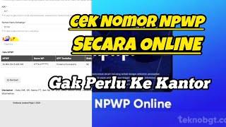 Cara cek NPWP secara online|Jika Hilang Atau Nik Sudah Terdaptar