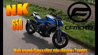 CF MOTO nk 650 2022 #firstride#testride​​#ride along#specs​​​#toughts