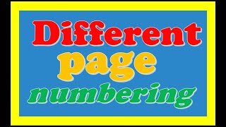 How To Give  Different Page Numbers On Microsoft Word-Different Page Numbering