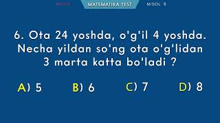 Matematikadan tezkor test.  8-variant.  Qiziqarli matematika. Sodda matematika.