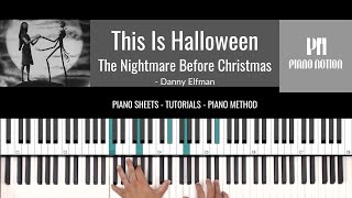 This Is Halloween - The Nightmare Before Christmas (Sheet Music - Piano Solo - Cover - Tutorial)