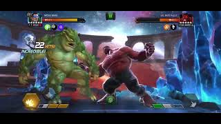 MCOC Mole Man 6 star rank 3 vs Red Hulk Labyrinth