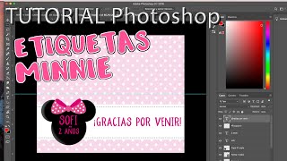 Diseño de etiquetas Minnie Mouse en Photoshop