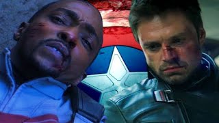 Captain America, the Falcon and Bucky get their ass kicked