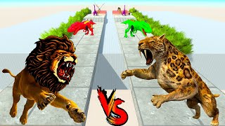 SMILODON vs LION WHO IS STRONGER and FASTER - Animal Revolt Battle Simulator