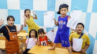 Kids Go To School | Chuns & Friends Take a Math Test To See Who's Better In The Classroom