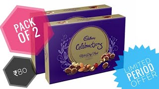 275 Rupees Cadbury Celebrations Rich Dry Fruit Collection (120 gm) at 80 Rupees only.