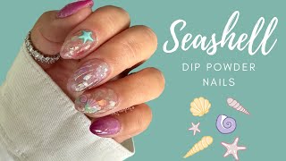 Seashell Dip Powder Nails | Dip Powder Nails At Home