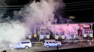 GARBAGE TRUCK FIRE Brick New Jersey 11/27/23