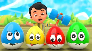 Surprise Eggs Kids Songs | Kids Transport Color | Nursery Rhymes & Kids Songs | Kooxa Toys