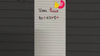 Viral Bodmas Question #shorts #mathshorts #puzzle #ytshorts #maths