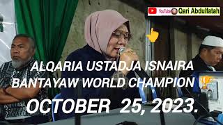 Reading QUR'AN exhibition Alqaria Ustadja ISNAIRA BANTAYAO WORLD CHAMPION