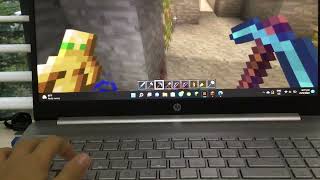 Playing minecraft