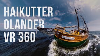 Haikutter Olander. Na statku komisji. Wideo 360 VR.