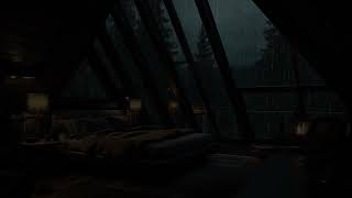 Within 5 Minutes You Will Be Sleeping In The Dark Attic Bedroom With Heavy Rain Sounds - ASMR