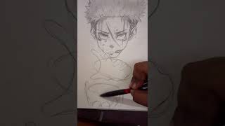 Quick sketch of itadori (glowart) #jujutsukaisen #like and #subscribe #animeshorts