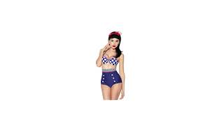 Biquini Hot Pants Retrô Vintage Cintura Alta Pin Up