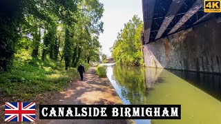 Nature Walk Canalside Birmingham 4k | Virtual Tour England UK | Stroll And Trek