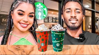 Trying Starbucks Holiday Drinks with Devonte Cenat | VLOGMAS DAY 4