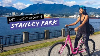 Summertime cycling around Stanley Park in Vancouver