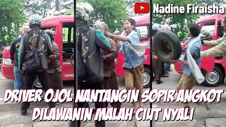 Viral Kributan Driver Ojol dan Sopir Angkot Hingga Lempar Ban Serep.