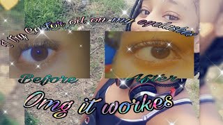 4 day challenge  using  castor oil on my eyelashes 😁😁😁# fast growth