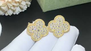 Round diamonds earrings in 18k yellow gold