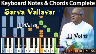 Sarva Vallavar En Sonthamanar Keyboard Notes & Chords | சர்வ வல்லவர் என் | Berchmans | JJ Vol 12