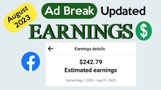 Facebook in-stream ad earnings update August 2023 #monetization #facebook #facebookpayout