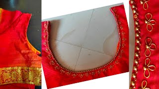 How to give new look to old blouse/ simple bead work