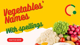 vegetable names for kids in english with spellings, nomusic content vocabulary for kids