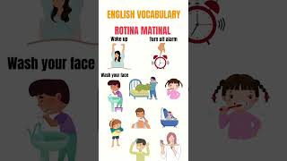 Vocabulário em inglês - Rotina matinal  #aprendaingles #ingles #auladeingles