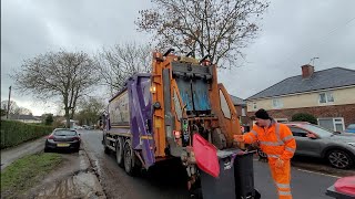 Christmas Waste! Dennis Elite 6 Bin lorry on General Waste, PAO