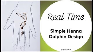 DIY Cute Little Dolphin Mehndi Henna Design Easy for Kids | #VideoTutorial by #HennaArtist @evartesa