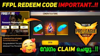 NEW REDEEM CODE FREE FIRE MALAYALAM 😻//FREE RARE FEMALE BUNDLE & PARACHUTE 🔴//FFPL TODAY🔥CLAIM NOW 💥