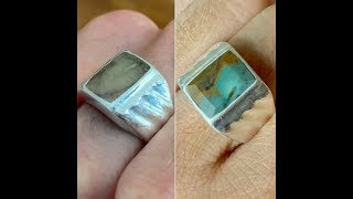 MENS RING GEMSTONE REPLACEMENT | Swapping resin for Green Jasper