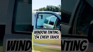 20% window tint on 2004 Chevy Tahoe 2 front windows 15% windshield strip #WindowTint #ForYouPage