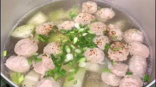 How to make wax gourd soup With Beef Meatballs -  Cambodia  Food recipe