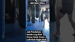 JKD BAG DRILL JAB PENDULUM INSIDE LEG KICK