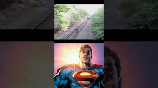 ПОЕЗД чуть не сбил человек #memes #superman #рекомендации #recommended  #мем #поезд #train #супермен