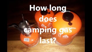 Camping gas capacity