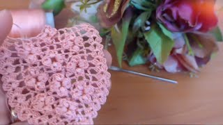 #crochet#كروشيه موديل الوردة راقي وجميل،👌بشرح مبسط