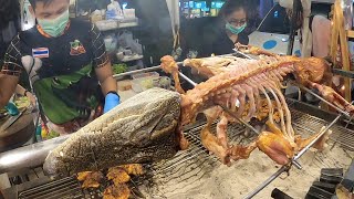 Unusual Thai Street Food: Crocodile Stand (You don't see this every day)